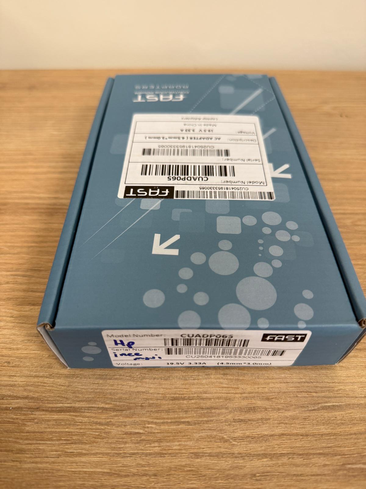 HP Laptop Notebook Adaptör 19,5V 3,33A - İnce Uç Mavi